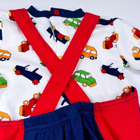 NWT Vintage Baby Construction Jeep Romper + Shirt Matching Outfit Set 6m / 9m - Picture 6 of 12